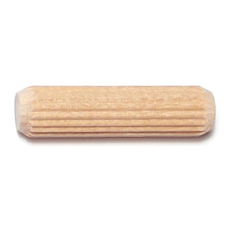 Midwest Fastener 3/8" x 1-1/2" Birch Wood Fluted Dowel Pins 100PK 08899